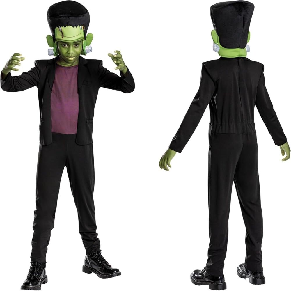 NWT Universal Monsters Frankenstein Costume Jumpsuit Mask Kids M 7-8